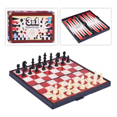 Набот настольных игр шашки, шахматы, нарды 1toy Т12058